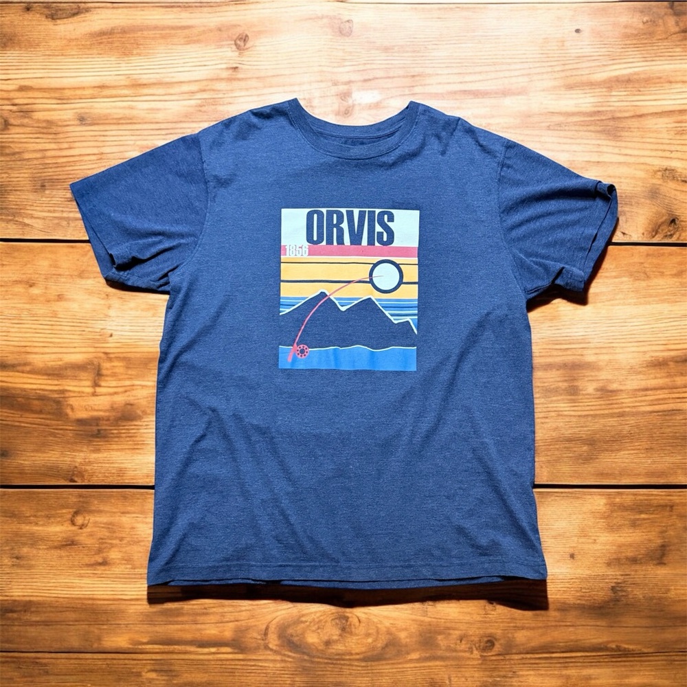 Orvis Navy T-Shirt with Vibrant Graphic - Picture 3 of 9